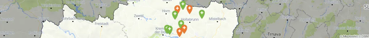 Kartenansicht für Apotheken-Notdienste in der Nähe von Hollabrunn (Niederösterreich)